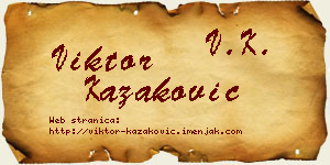 Viktor Kazaković vizit kartica